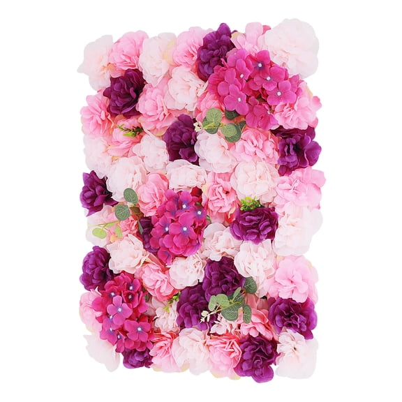 Artificial Flower Wall Panel, 23.62 * 15.74 in Plastic Flower Wall Background Silk Rose Mat Flower Backdrop Panels 6 PCS a Set for Wedding Backdrops, Wedding
