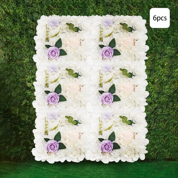 Artificial Flower Wall Panel,6Pcs 3D Silk Rose Floral Decorative Faux Flower Wall Background,Artificial Wall Flower Backdrop Rose Floral Panel for Party Wedding