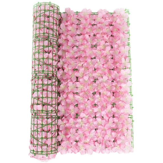 Artificial Flower Wall Panels, 118" x 19.69",Flower Garden Fence Vine Privacy Fence Wall Screen Hedge, Romantic Floral Backdrop Hedge Home Decor Wedding Party Photo Background