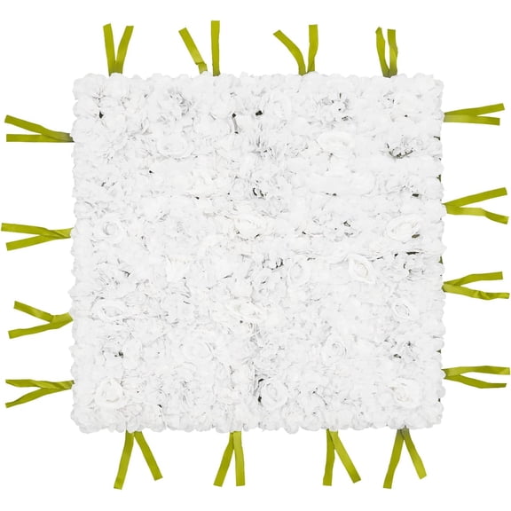 Artificial Flower Wall Panels, 3.28*3.28FT Flower Wall Mat Silk Rose Flower Panels, Indoor/Outdoor Decorative Flower Panels for Party Wedding Christmas Home (White)