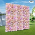 thumbnail image 1 of Artificial Flower Wall Panels, 5-Pack, 60x40cm, Light Pink & Light Yellow, Silk & Plastic, DIY Hollow Grid, Wall Mounted, Ideal for Weddings, Parties, Home, 1 of 12