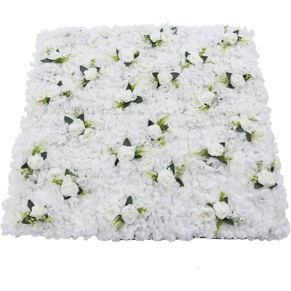 Artificial Flower Wall Panels,6 Pack 24"x16" 3D Flower Wall Panel Floral Backdrop,Flower Wall Decor for Wedding, Party, Nursery, Baby Girl Room, Home Decor (6Pcs White Peony Rose)