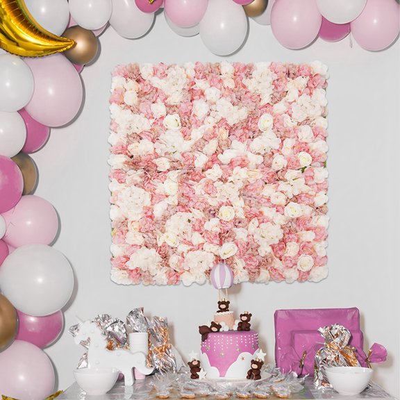 Artificial Flower Wall Panels, Flower Wall Mat Silk Rose Flower Panels, Artificial Flower Wall Background
