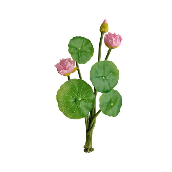 Artificial Flower Water Lily, 10" Silk Plants Floating Flowers, Plastic Lotus Flowers, Realistic Fake Flower Lotus for Fish Tank Decoration (Pink)