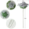 Artificial Flower White Grey Rose 25Pcs Real Looking Fake Roses W/Stem