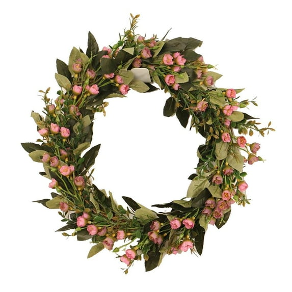 Artificial Flower Wreath Door Wreath, Spring Farmhouse Wreath suitable for Wall Dark Color