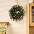 thumbnail image 1 of Artificial Flower Wreath, Spring Summer Decorative Wall Door Hanging, Faux Floral Arrangement for Home Porch Window Wedding Easter Decor, UV Resistant Indoor Outdoor Wreath, 1 of 6