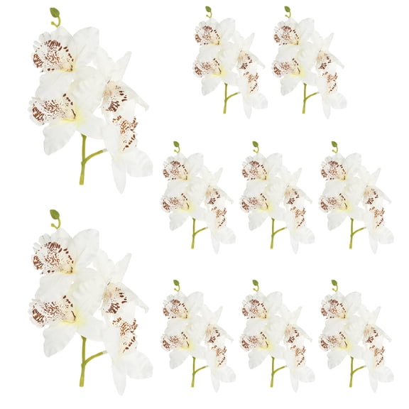 Artificial Flower for Floating Candle Centerpiece, 10 Pcs Faux Orchid Flowers Vase Fillers Mini Flower Filler, Milky White