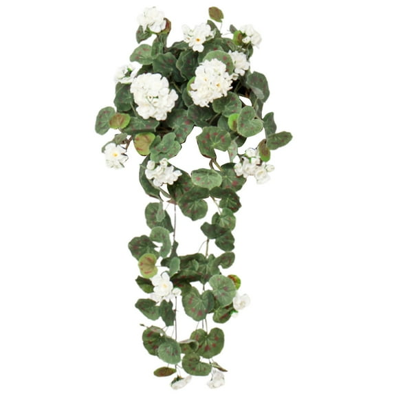 Artificial Flowering Geranium Hanging Basket For Home Decor