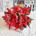 thumbnail image 1 of Artificial Flowers 10 Heads Silk Lilies Flower Bouquet Wedding Party Decor Rose Red, 1 of 4