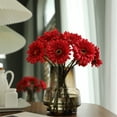 thumbnail image 1 of Artificial Flowers 10 Pcs Fake Silk Artificial Chrysanthemum Ball Hydrangea Bridal Wedding Bouquet for Kitchen Home Decor(Red), 1 of 6