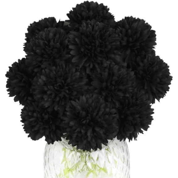 Artificial Flowers 10 Pcs Fake Silk Artificial Chrysanthemum Ball Hydrangea Bridal Wedding Bouquet for Kitchen Home Decor