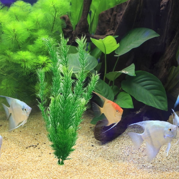 Artificial Flowers 11 Inch Assorted Color Aquarium Plastic Plant Decoration With Ceramic Base 6 Piece, Home Decoration Artificial flowers