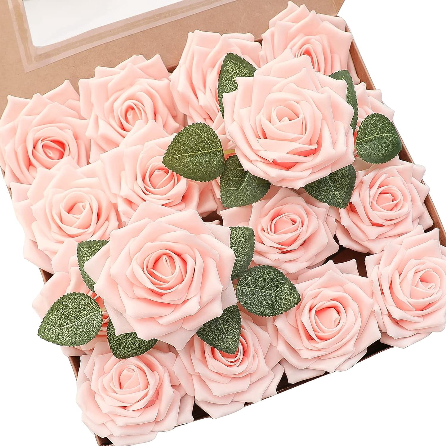 Artificial Flowers 16pcs 3.5" Real Looking Dusty Rose Foam Fake Hybrid ...