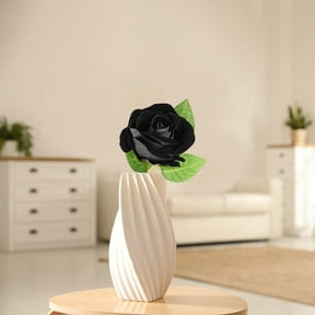 Artificial Flowers,1PC Single Artificial Rose 16 Real Flowers High Simulation Wedding Anniversary For Elegant Home Decor Classic Red