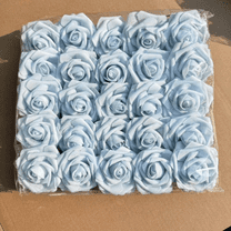 Artificial Flowers, 25Pcs Baby Blue Artificial Rose for DIY Wedding Bouquets Centerpieces Arrangements, Fake Flower with Stems for Party Home & Decorations