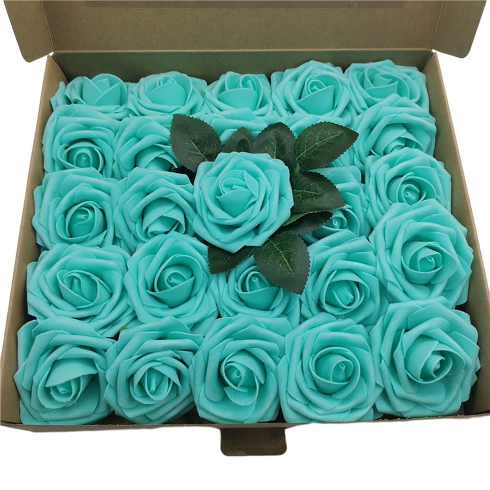Artificial Flowers 25Pcs Foam Fake Roses Diy Wedding Bouquet Party