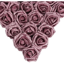 Artificial Flowers, 25pcs Foam Glitter Roses Glitter Foam Rose Foam Rose with Stem for DIY Wedding Bridal Bouquet Home Party Christmas Decoration(Silver)