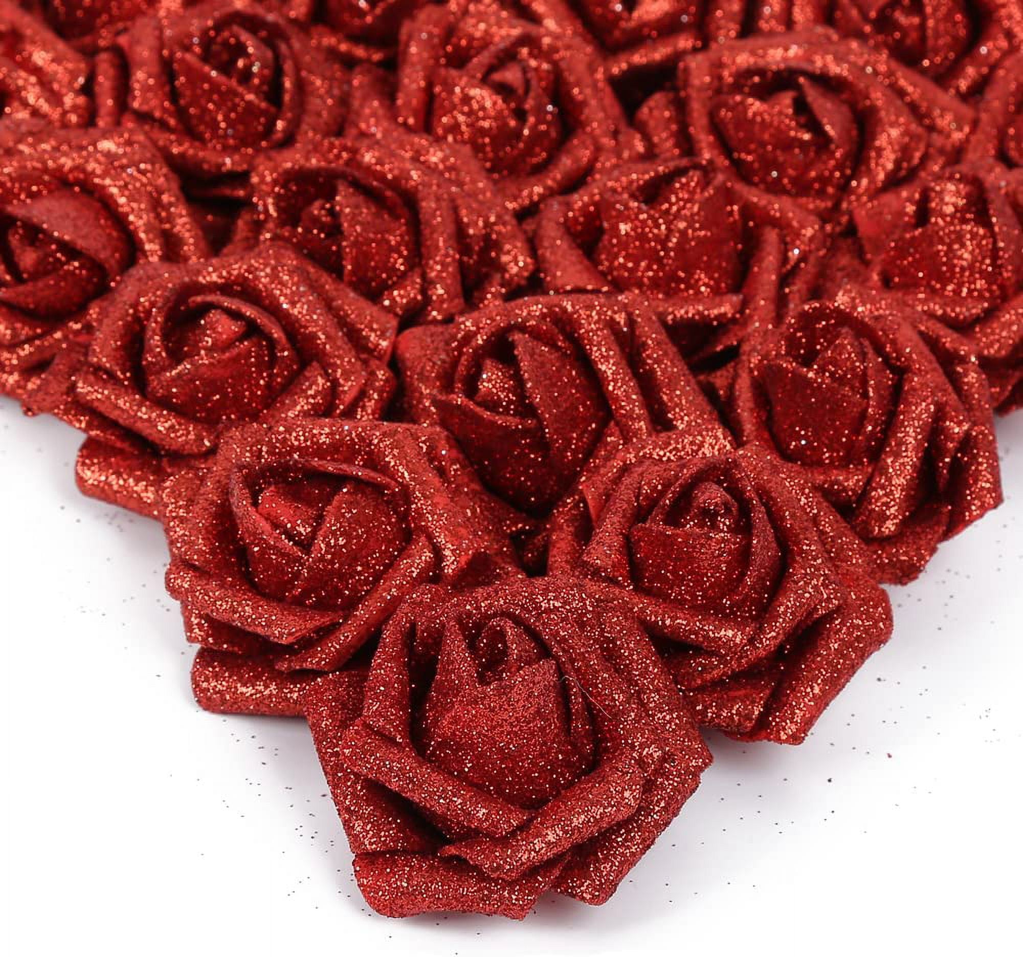 Artificial Flowers, 25pcs Foam Glitter Roses Glitter Foam Rose Foam