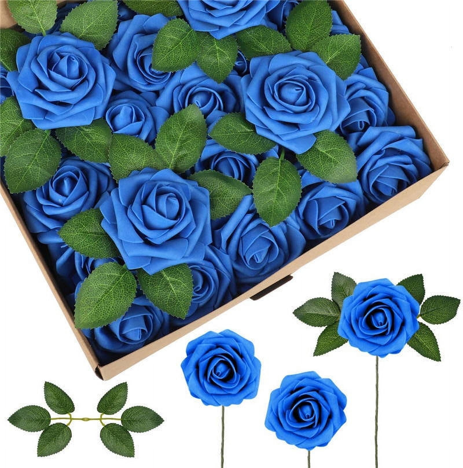 Artificial Flowers 25pcs Real Looking Dusty Rose Foam Fake Roses with ...
