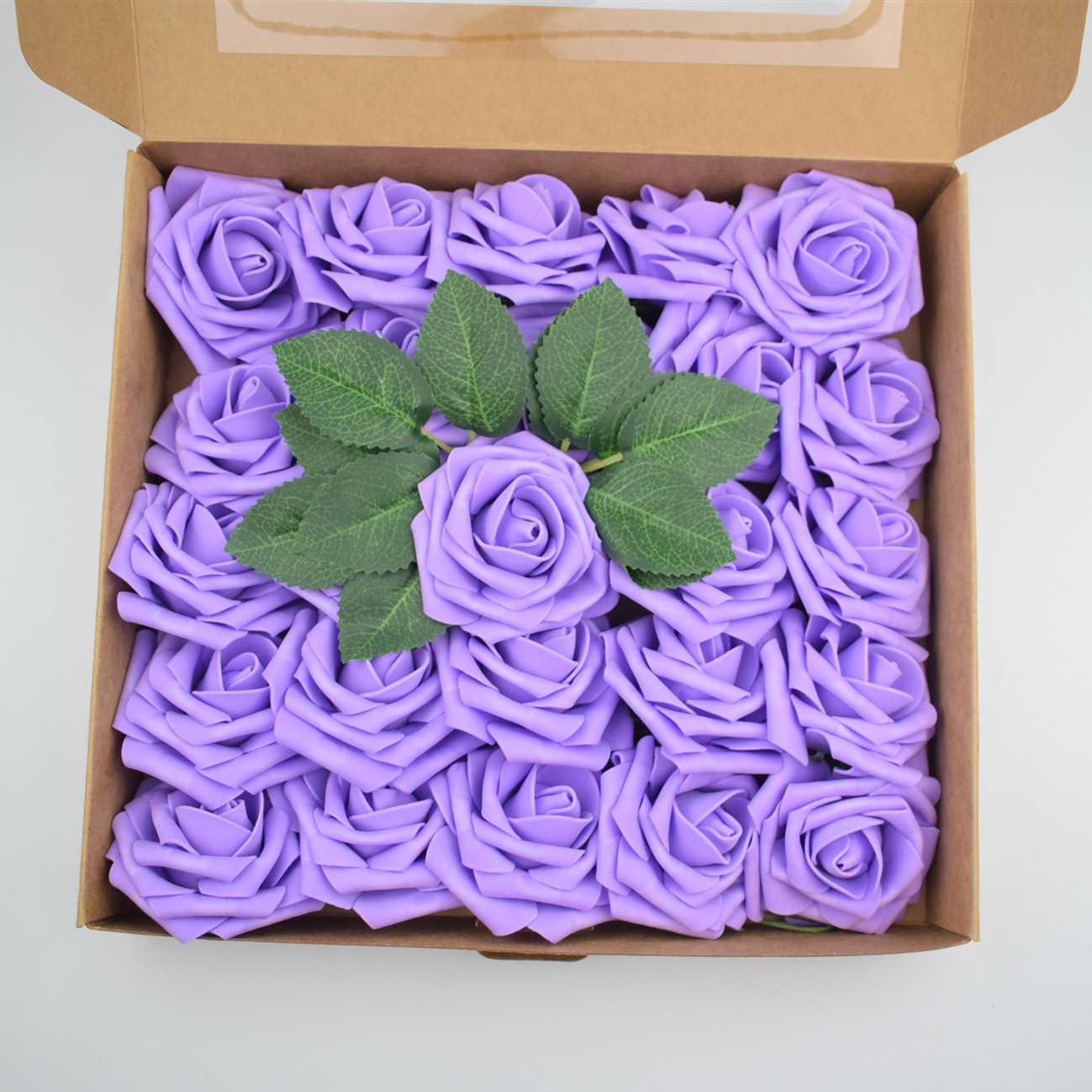 Artificial Flowers 25pcs Real Looking Dusty Rose Foam Fake Roses with ...