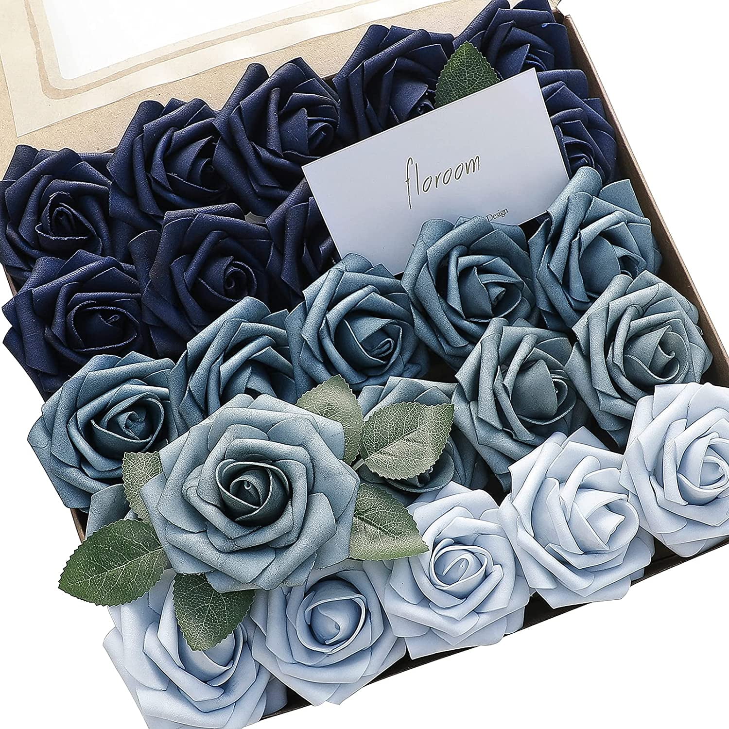 Artificial Flowers 25pcs Real Looking Emerald Green Ombre Colors Foam Fake Roses with Stems for DIY Wedding Bouquets Bridal Shower Centerpieces Sage Green Floral Arrangements Tables Decoration