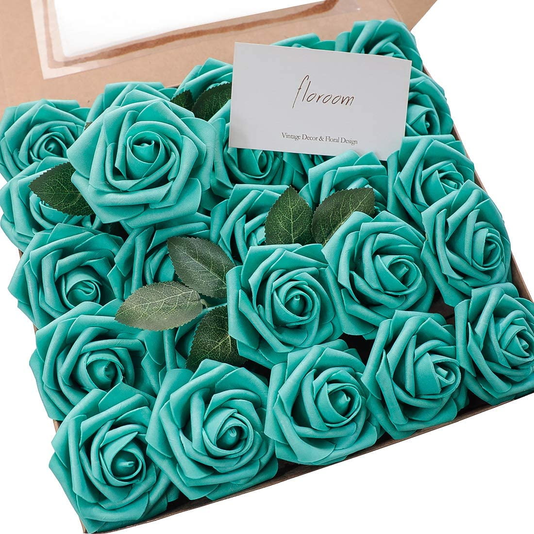 Artificial Flowers 25pcs Real Looking Ivory Foam Fake Roses with Stems ...