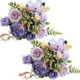 thumbnail image 1 of Artificial Flowers, 2Pcs Peony Silk Hydrangea Flower Bouquet Flowers Arrangements Table Centerpieces (Purple), 1 of 7