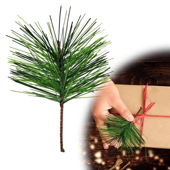 Artificial Flowers,4 Inch Small Artificial Twigs Stems Green Needles Branches Picks Christmas Greenery For Garland Wreath Craft Holiday Home Decor