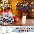thumbnail image 1 of Artificial Flowers 4 Pcs 19in Artificial Patriotic Picks Glitter Star Shaped Berry Picks, Patriotic Sprays for Independence Day Wedding Table Centerpiece Home Decoratione (Colorful), 1 of 6