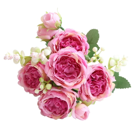 Artificial Flowers 5 Bundles Artificial Peony Flowers Rose Home Party Wedding Decorative Fake Roses Bouquet