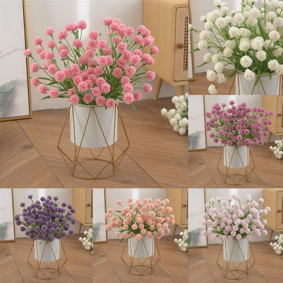 Artificial Flowers under $5! CQCYD Artificial Chrysanthemum Flowers, 4-Head Fake Flower for Home Wedding Decor, Realistic Floral Arrangement for Vase Centerpiece, 49cm Stem