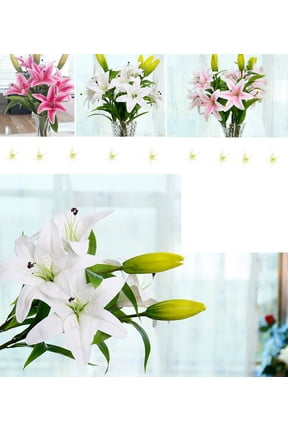 Artificial Flowers, 5pcs Artificial Full Bloom Artificial Latex Real Touch Flowers for Home Decor, Wedding, Parties, Offices