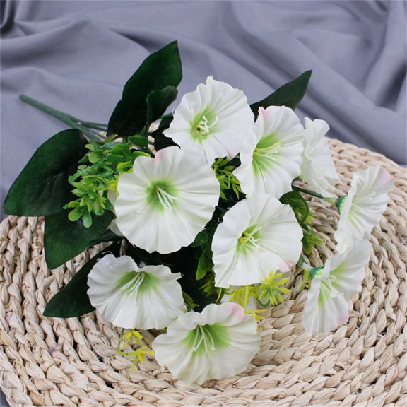 Artificial Flowers,6 Artificial Flower Bouquets Of Morning Glory And Morning Glory Soft Decoration Opening Wedding Silk Flowers