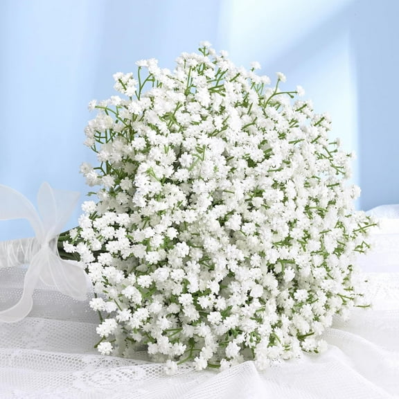 Artificial Flowers, 6Pcs/12Pcs Long Stem Baby Breath Flowers Artificial Bulk, Real Touch Fake Babys Breath Gypsophila for Wedding Bouquet Floral Arrangement Home Decor