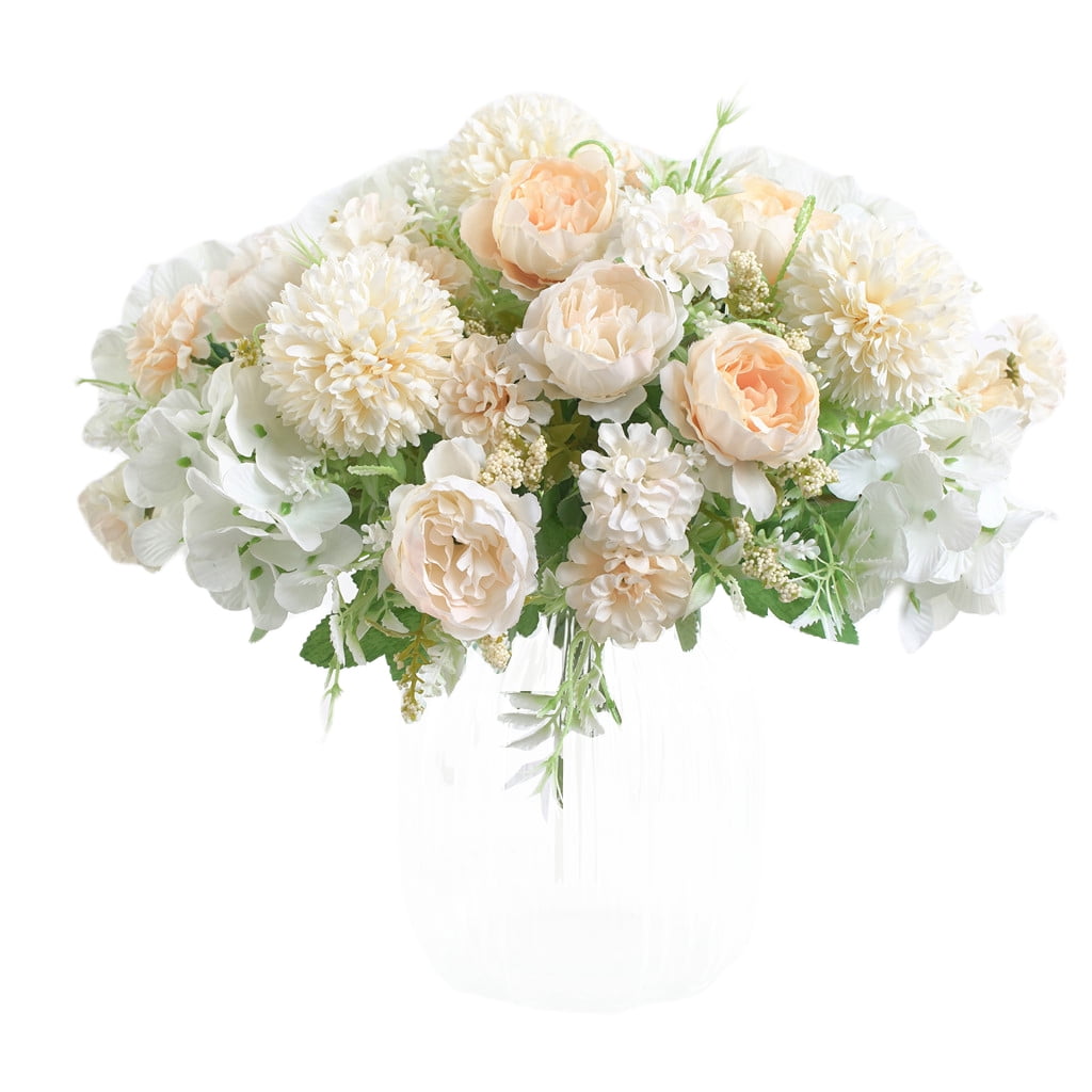 Walmart's 2 Pack White Plastic Artificial Peony Silk & Hydrangea Flower