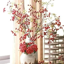 Artificial Flowers,Artificial Berry Stems 3Pack 27.5Inches Red Berry Stems Berry Spray Picks Handmade Berry Picks For Table Home Wedding Christmas Holiday Decor