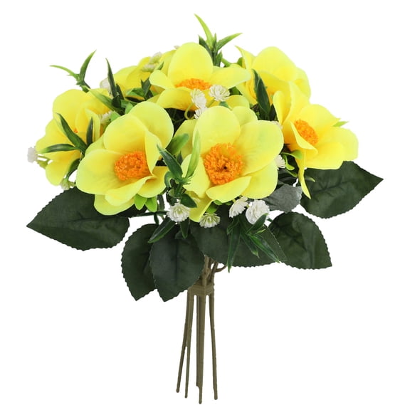 Artificial Flowers, Artificial Daisy Flowers Silk Daisy for Home Decoration, Artificial Daisy for Wedding Decoration Fake Spring Flowers Decorative Faux Flowers with Stems, 1Pc(Yellow,12.2x2")