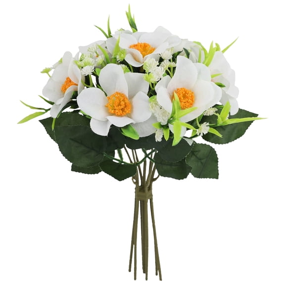 Artificial Flowers, Artificial Daisy Flowers Silk Daisy for Home Decoration, Artificial Daisy for Wedding Decoration Fake Spring Flowers Decorative Faux Flowers with Stems, 1Pc(White,12.2x2")