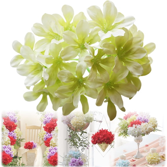 Artificial Flowers,Artificial Flowers False Flower Heads 27 Forks 6 Corners Hydrangeas Wedding Decoration Art Sets Engineering Props Wedding