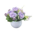 thumbnail image 1 of Artificial Flowers Artificial Flowers Potted Plants Flowers in Pots Decorate Home Bathroom Kitchen Rustic Table Centerpiece Interior Outdoor Decor, 1 Desktop Potted Plant, 1 of 9