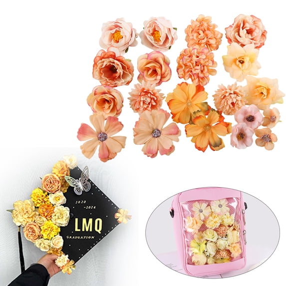 Artificial Flowers,Artificial Flowers Roses Flowers Heads For Crafts DIY Home Spring Garden Wildflower Garland Hanging Decoration Small Rose Fabric Flower Heads