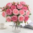 thumbnail image 1 of Artificial Flowers Artificial Flowers Silk Peony Bouquet Home Living Room Decoration Simulation Flower Tea Bud Peonies Green Plant Party Decor (Pink), 1 of 7