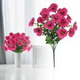 thumbnail image 1 of Artificial Flowers Artificial Pansy Bushes Faux Plastic Flower Fake Plants Indoor Outdoor Home Garden Decoration (Hot Pink), 1 of 9