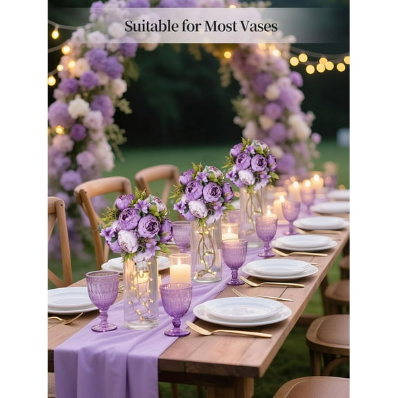 Artificial Flowers Balls Centerpieces: 10 Pcs 9.5" Light  Fake Peonies Wedding Center Piece Decoration for Table Kissing Ball Floral Arrangements, Base with Faux Peony Party Home Decor