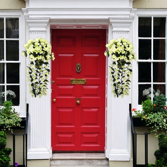 1*Wall Hanging Flower Clearance! Fake Flowers 1 Pcs Artificial Vines Flower Wall Hanging Faux Rattan Plant Flower Home Decor for Wall Indoor Outdoor Hanging Baskets Wedding Garland Decor Hanging