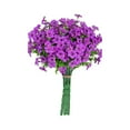 thumbnail image 1 of Artificial Flowers Bouquet 1 Bunch Purple Plastic for Outdoor Home Indoor Planter, 1 of 9