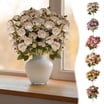 Artificial Flowers with Ceramic Vase Fake Silk Flower Arrangement for ...