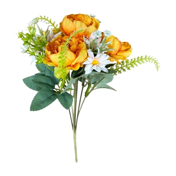 Artificial Flowers Bouquet, Fake Flowers Decoration, Realistic Artificial Plants for Home Office Commercial Decor, Durable Synthetic Material, 31cm Length