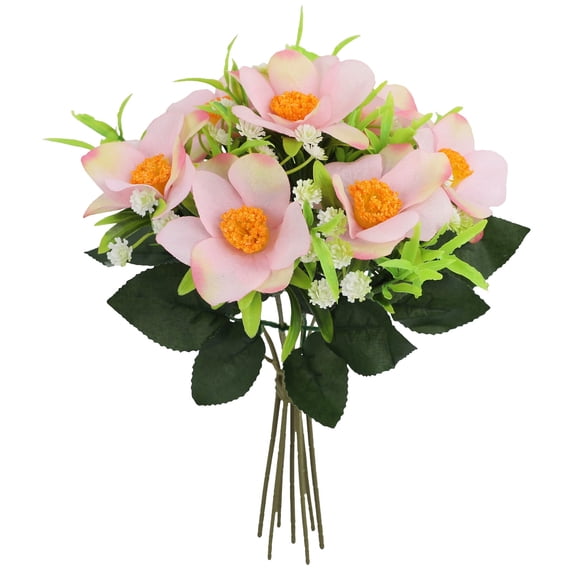 Artificial Flowers Bouquet - Plastic Memorial Floral Arrangement for Gravesite, Hanging Window Box, Home Table Centerpieces, and Remembrance Decor